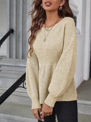 Casual Regular Pure Colour Crew Neck Long Sleeve Sweater - Image 8