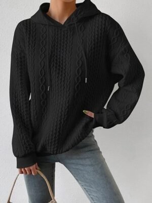 Casual Regular Pure Colour Hooded Long Sleeve Sweater - Image 1