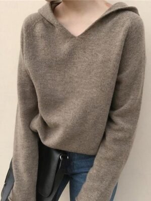 Casual Regular Pure Colour Hooded Long Sleeve Regular Sweater - Image 1