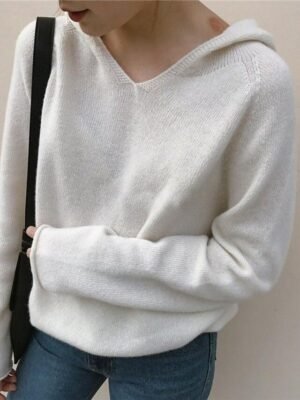 Casual Regular Pure Colour Hooded Long Sleeve Regular Sweater - Image 2