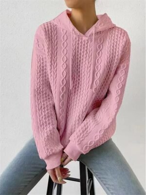 Casual Regular Pure Colour Hooded Long Sleeve Sweater - Image 5
