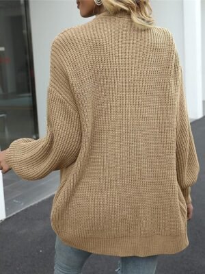 Casual Regular Pure Colour Open Front Long Sleeve Cardigan - Image 2