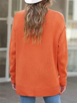 Casual Regular Pure Colour Open Front Long Sleeve Cardigan - Image 2