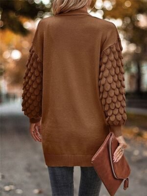 Casual Regular Pure Colour Open Front Long Sleeve Cardigan - Image 6