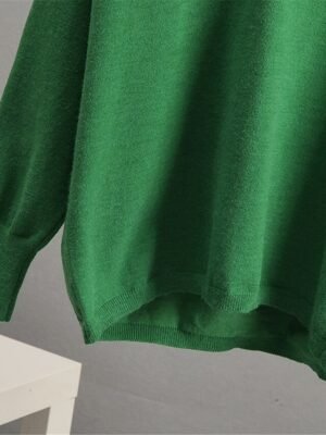 Casual Regular Pure Colour Ribbed Shirt Collar Long Sleeve Sweater - Image 12