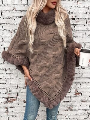 Casual Regular Pure Colour Ribbed Turtleneck Long Sleeve Knit Tops - Image 4