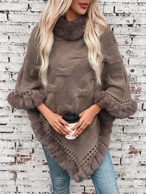 Casual Regular Pure Colour Ribbed Turtleneck Long Sleeve Knit Tops - Image 5