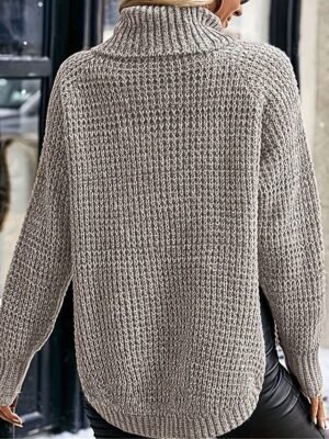 Casual Regular Pure Colour Turtleneck Long Sleeve Sweater - Image 2