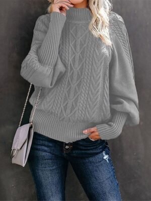 Casual Regular Pure Colour Turtleneck Long Sleeve Sweater - Image 3