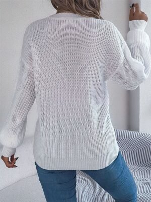 Casual Regular Pure Colour V Neck Long Sleeve Cardigan - Image 14