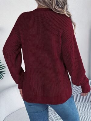 Casual Regular Pure Colour V Neck Long Sleeve Cardigan - Image 8