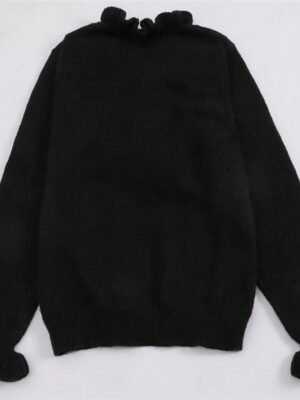 Casual Regular Pure V Neck Long Sleeve Knit Top - Image 4