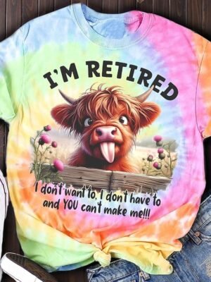 Casual Regular Rainbow Letter Print Round Neck Short Sleeve Top - Image 1