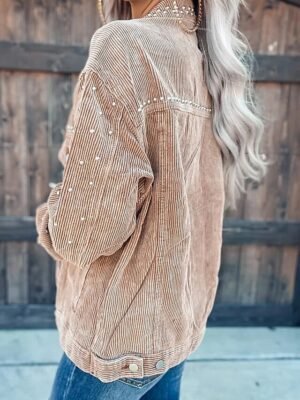 Casual Regular Solid Button Long Sleeve Jacket - Image 2