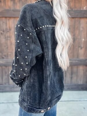 Casual Regular Solid Button Long Sleeve Jacket - Image 4