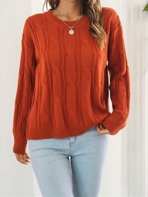 Casual Regular Solid Colour Crew Neck Long Sleeve Pullover - Image 4