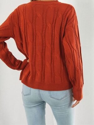 Casual Regular Solid Colour Crew Neck Long Sleeve Pullover - Image 5