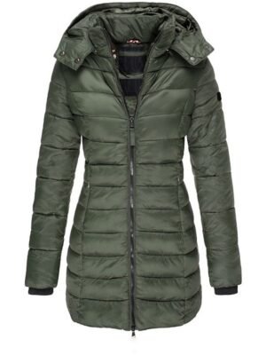 Casual Regular Solid Colour Full Zip Long Sleeve Parka - Image 8