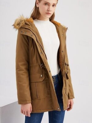 Casual Regular Solid Colour Hoodie Zipper Long Sleeve Coat - Image 4