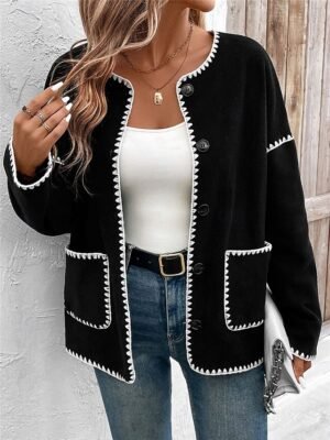 Casual Regular Solid Colour Long Sleeve Regular Coat - Image 3