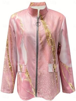 Casual Regular Solid Colour Long Sleeve Spring Jacket - Image 3