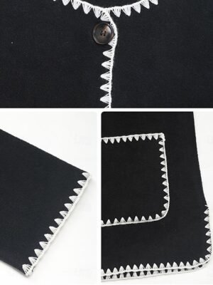 Casual Regular Solid Colour Long Sleeve Regular Coat - Image 7