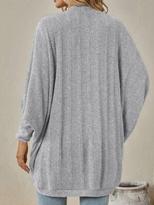 Casual Regular Solid Cowl Long Sleeve Cardigan - Image 12