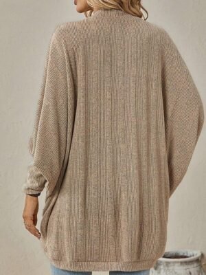 Casual Regular Solid Cowl Long Sleeve Cardigan - Image 16