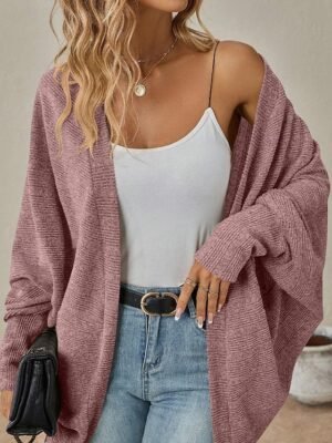 Casual Regular Solid Cowl Long Sleeve Cardigan - Image 17