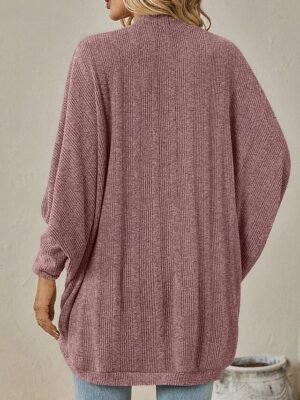 Casual Regular Solid Cowl Long Sleeve Cardigan - Image 20
