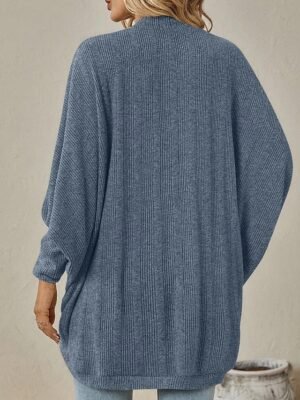 Casual Regular Solid Cowl Long Sleeve Cardigan - Image 4
