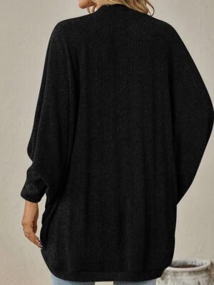 Casual Regular Solid Cowl Long Sleeve Cardigan - Image 8