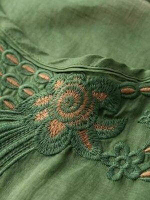 Casual Regular Solid Crew Neck 3/4 Sleeve Summer Blouse - Image 8