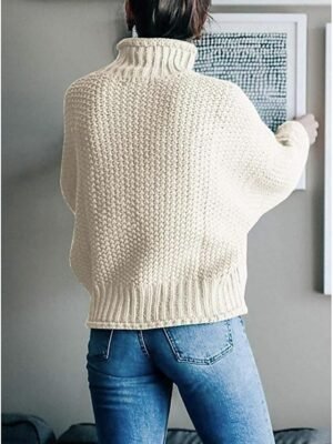 Casual Regular Solid Crew Neck Long Sleeve Knitted Jumper - Image 2