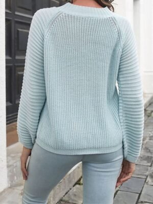 Casual Regular Solid Crew Neck Long Sleeve Knit Pullover - Image 4