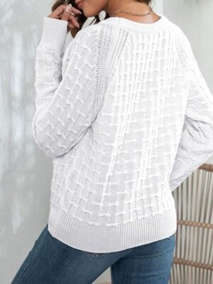 Casual Regular Solid Crew Neck Long Sleeve Knit Pullover - Image 9