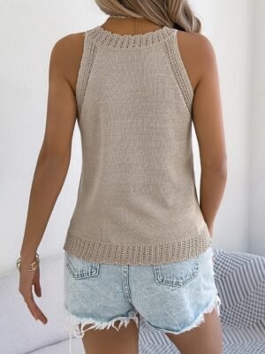 Casual Regular Solid Halter Neck Sleeveless Regular Top - Image 11