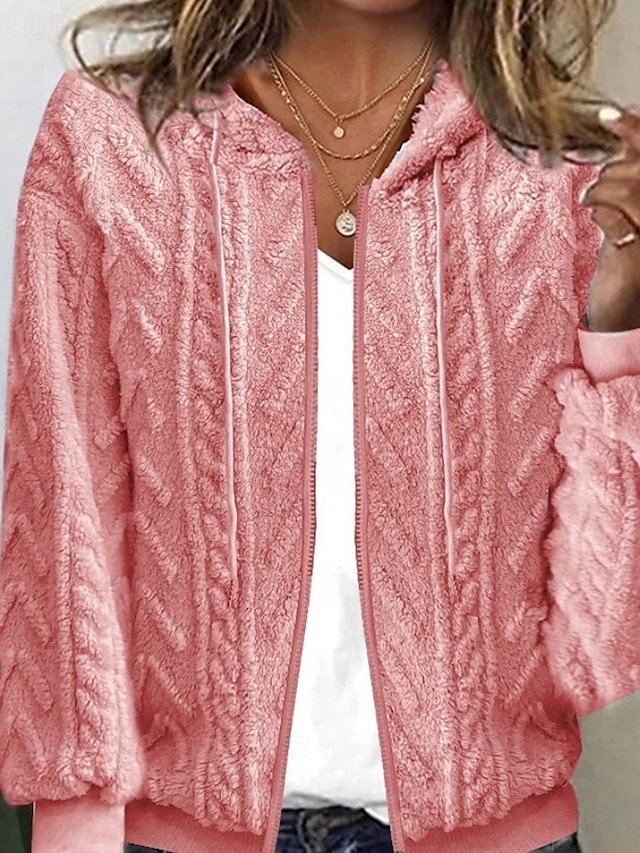 Casual Regular Solid Hooded Long Sleeve Cardigan - Image 1