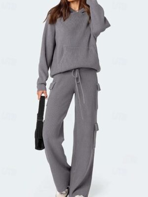 Casual Regular Solid Hooded Long Sleeve Pullover Jumper - Image 1