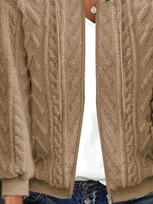 Casual Regular Solid Hooded Long Sleeve Knit Cardigan - Image 3