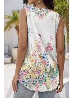 Casual Regular Solid Round Neck Sleeveless Asymmetrical Tank Top - Image 7