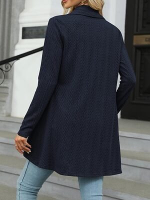 Casual Regular Solid Shirt Collar Long Sleeve Sweater Cardigan - Image 11