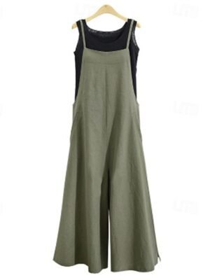 Casual Regular Solid Sleeveless Wide Leg Jumpsuit - Image 1
