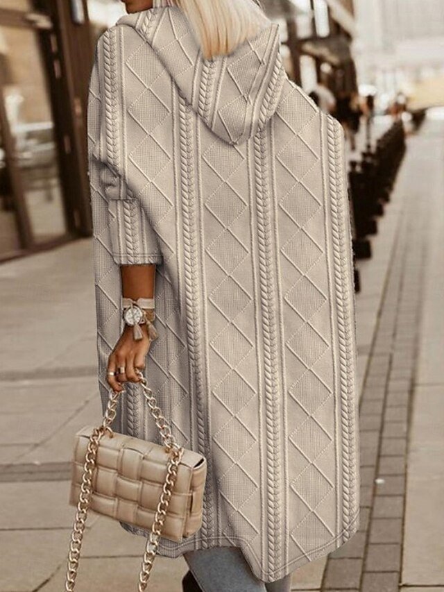 Casual Regular Solid Turndown Long Sleeve Coat - Image 2