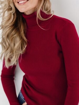 Casual Regular Solid Turtleneck Long Sleeve Regular Top - Image 12