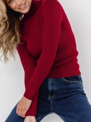 Casual Regular Solid Turtleneck Long Sleeve Regular Top - Image 14