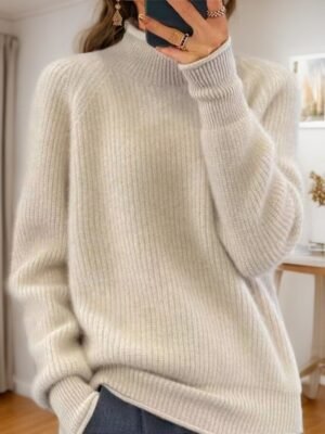 Casual Regular Solid Turtleneck Long Sleeve Regular Sweater - Image 2