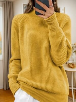 Casual Regular Solid Turtleneck Long Sleeve Regular Sweater - Image 3