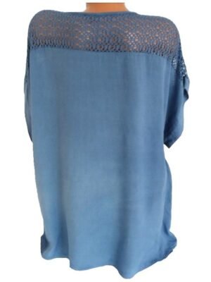 Casual Regular Solid V Neck Half Sleeve White Lace Blouse - Image 7