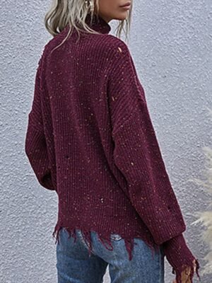 Casual Regular Solid V Neck Long Sleeve Sweater - Image 2